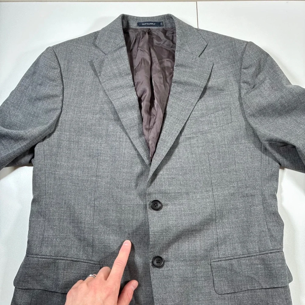 Suitsupply Vitale Barberis Canonico Blazer 40 Grey Lazio Slim Wool Sport Jacket